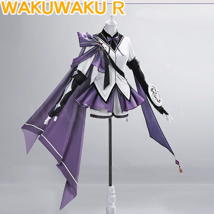 【S-2XL】WakuWaku-R Anime Magi Madoka Magica Akemi Homura Cosplay Purple Dress