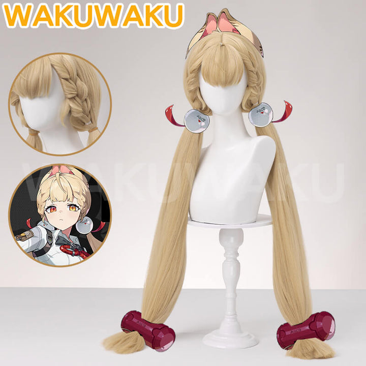 Alice Thymefield Cosplay Wig Game Zenless Zone Zero WakuWaku Cosplay 90cm Women Hair Long Braid Wig ZZZ Cosplay