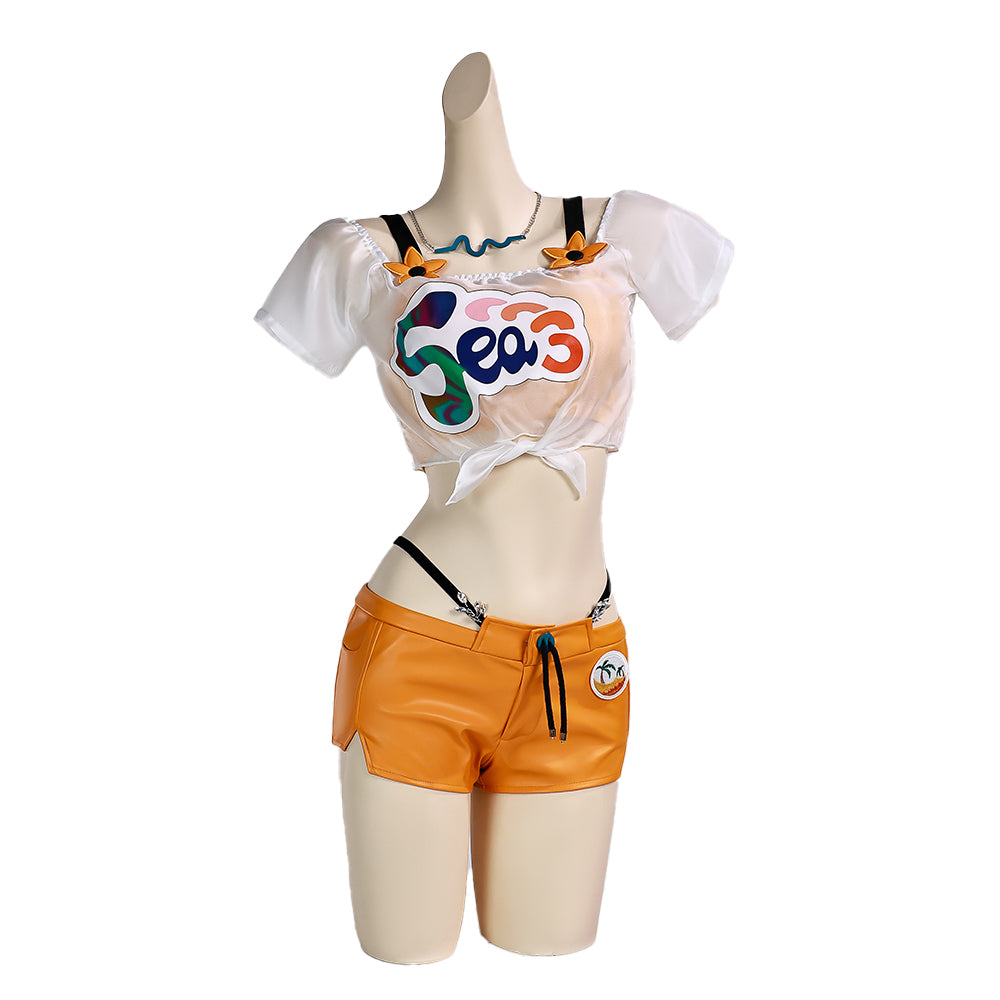 Belle Wise Cosplay Costume Game Zenless Zone Zero WakuWaku-R ZZZ Women Men Swimsuit Halloween Summer Cosplay