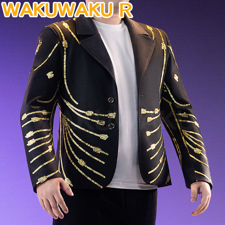 Bobby Cosplay Costume WakuWaku-R Halloween Men Agent Bobby Cosplay Black Jacket Plus Size