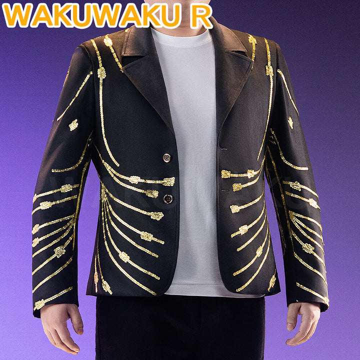 Bobby Cosplay Costume WakuWaku-R Halloween Men Agent Bobby Cosplay Black Jacket Plus Size