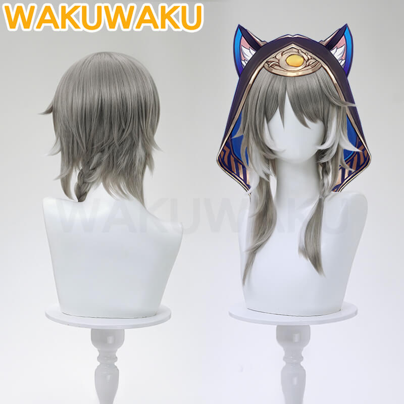 Cipher Wig Game Honkai: Star Rail WakuWaku Women Cute Gray Hair Cipher Cosplay High Heat Resistant Wig