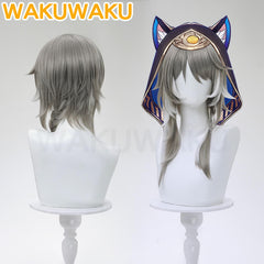Cipher Wig Game Honkai: Star Rail WakuWaku Women Cute Gray Hair Cipher Cosplay High Heat Resistant Wig