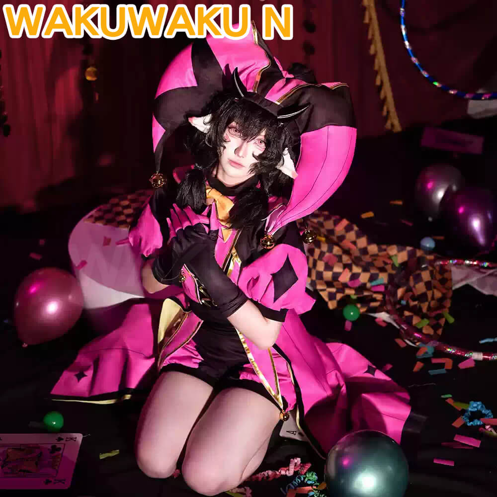 【XS-3XL】WAKUWAKU-N Columbina Cosplay Costume Game Pink Suit