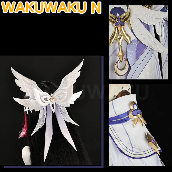 【In Stock】Columbina Cosplay Costume Game Genshin Impact WakuWaku-N Women Dress Moon Maiden Columbina Cosplay Nod Krai