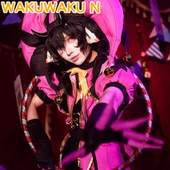 【XS-3XL】WAKUWAKU-N Columbina Cosplay Costume Game Pink Suit