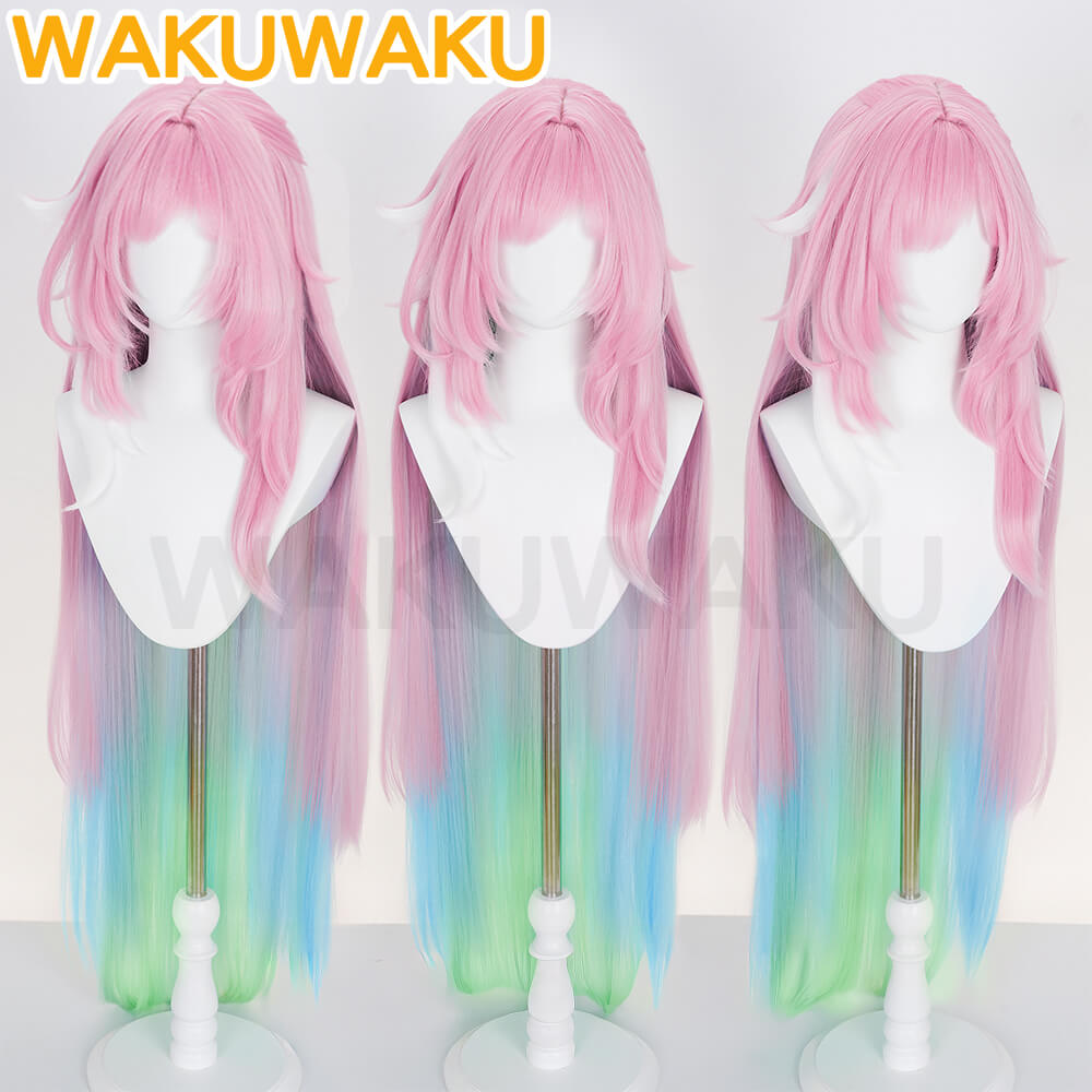 【In Stock】WakuWaku Game Honkai: Star Rail Cyrene Dying Wig HSR Pink Hair 120cm