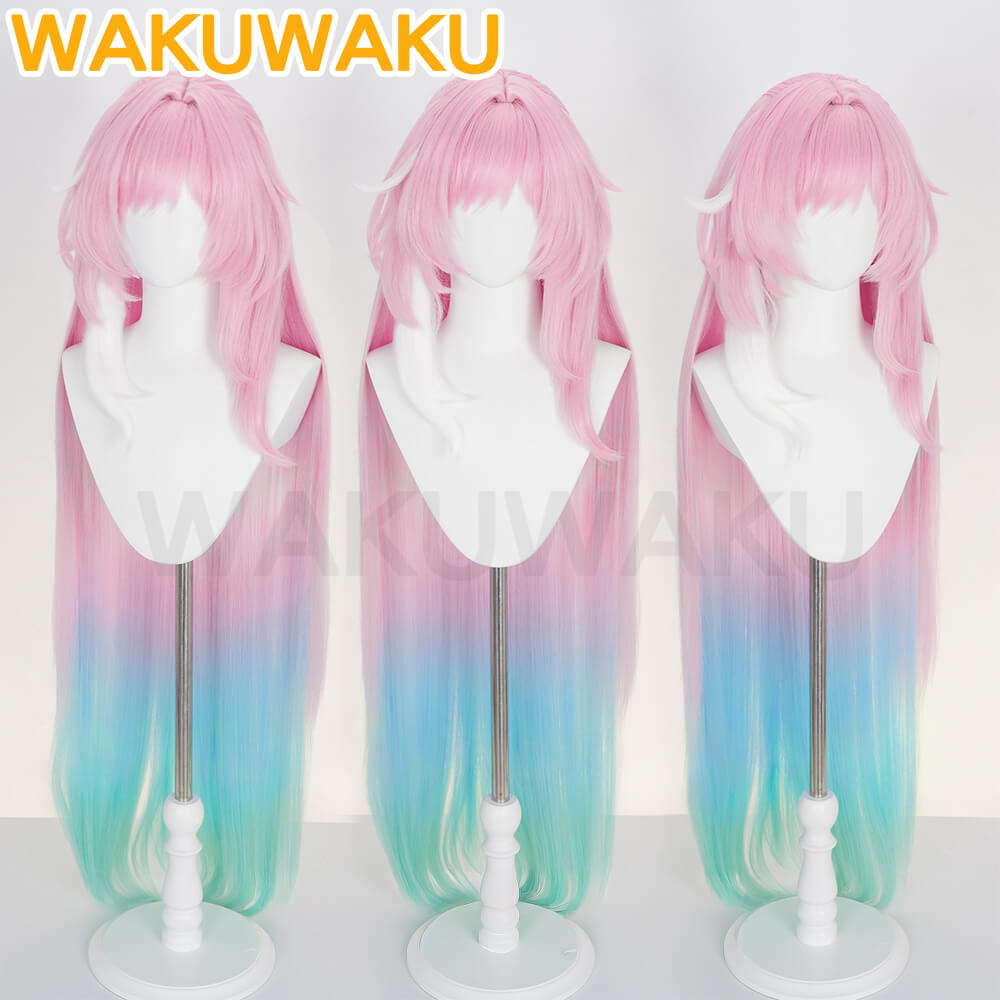 【In Stock】WakuWaku Game Honkai: Star Rail Cyrene Dying Wig HSR Pink Hair 120cm