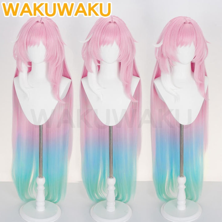 【In Stock】WakuWaku Game Honkai: Star Rail Cyrene Dying Wig HSR Pink Hair 120cm