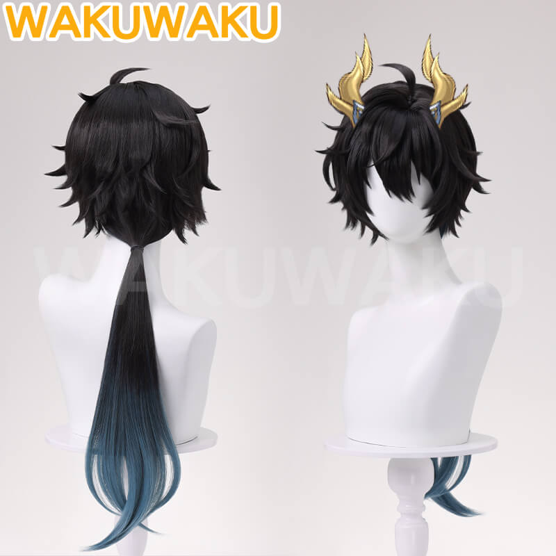 【In Stock】Dan Heng Wig Game Honkai: Star Rail Cosplay WakuWaku Long Hair Halloween Cosplay
