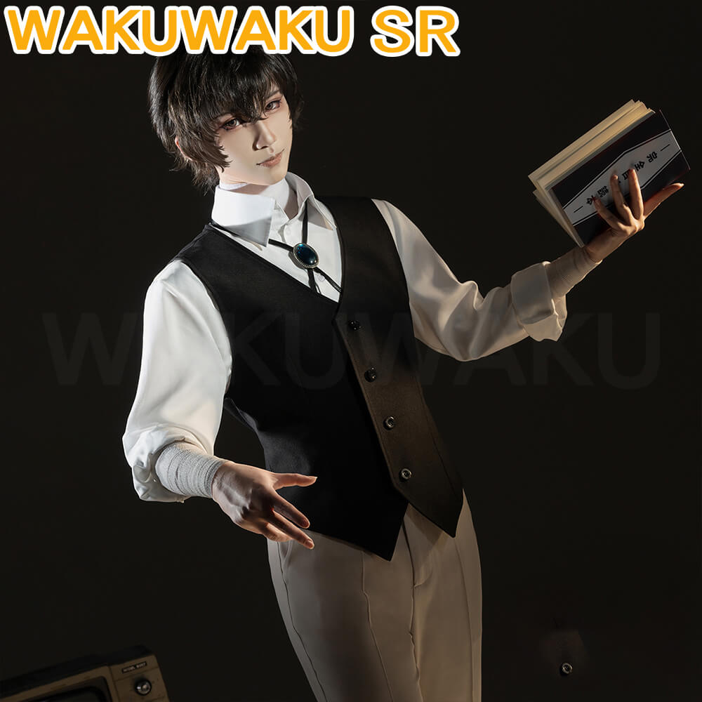Dazai Cosplay Costume Anime Cosplay WakuWaku-SR Men Costume Suit Osamu Dazai Cosplay Overcoat Halloween Uniform Cosplay