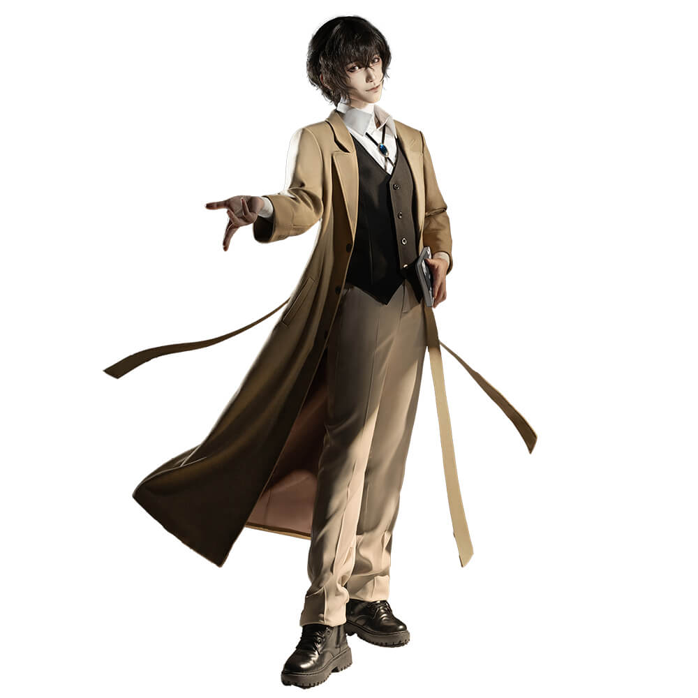 Dazai Cosplay Costume Anime Cosplay WakuWaku-SR Men Costume Suit Osamu Dazai Cosplay Overcoat Halloween Uniform Cosplay