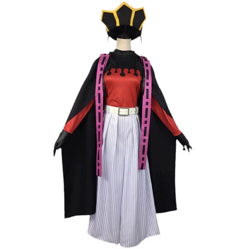 【In Stock】Douma Cosplay Costume Anime WakuWaku-N Men Black Red Kimono Uniform Demon Douma Halloween