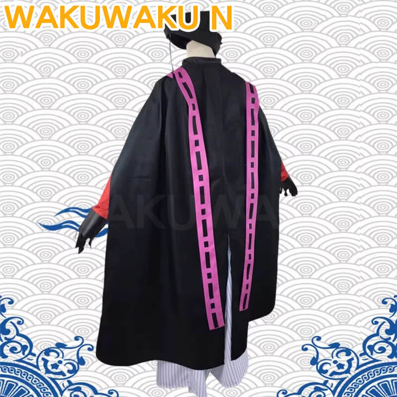 【In Stock】Douma Cosplay Costume Anime WakuWaku-N Men Black Red Kimono Uniform Demon Douma Halloween
