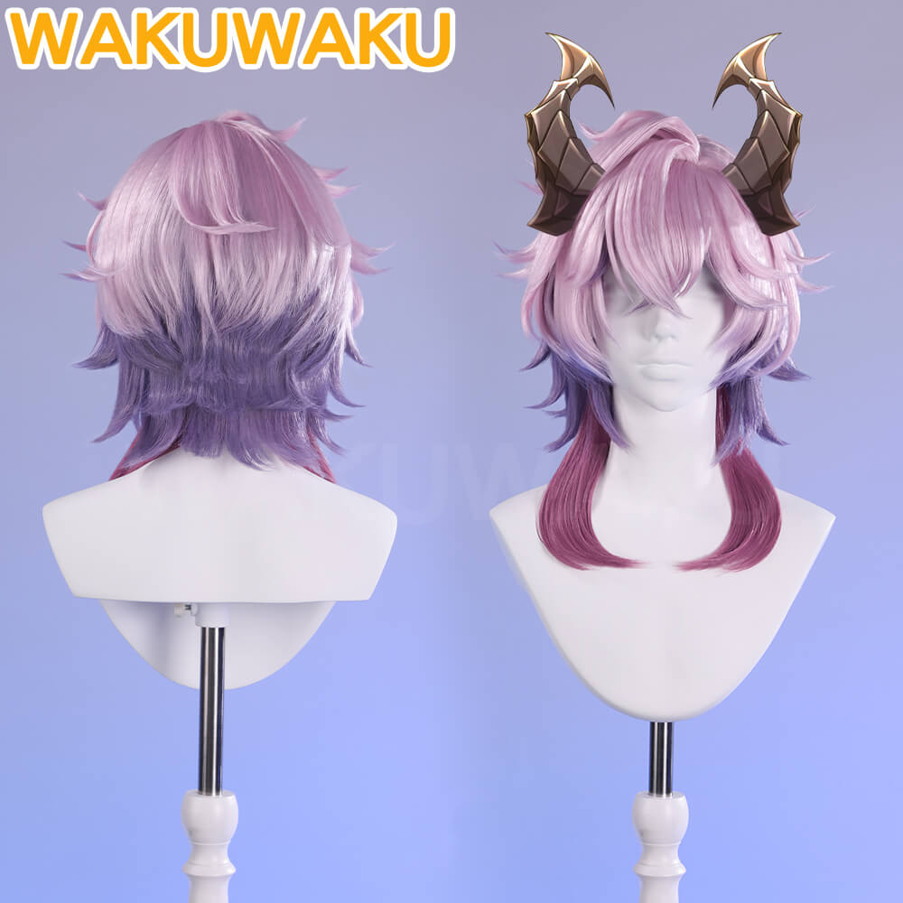 【In Stock】Durin Wig Game Genshin Impact WakuWaku 50cm Pink Purple Hair High Heat Wig Halloween Durin Dragon Cosplay