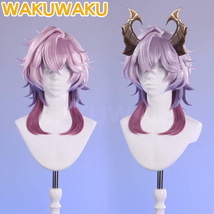 【In Stock】Durin Wig Game Genshin Impact WakuWaku 50cm Pink Purple Hair High Heat Wig Halloween Durin Dragon Cosplay