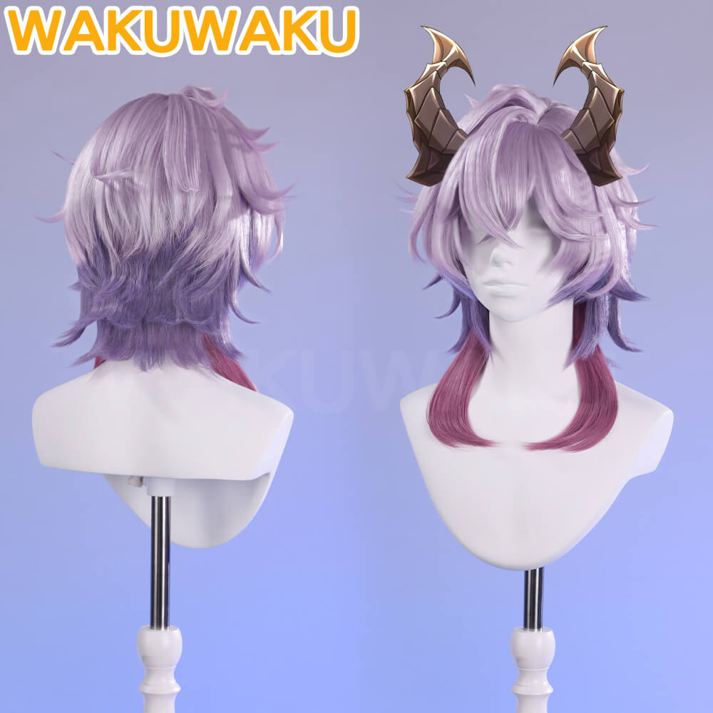 【In Stock】Durin Wig Game Genshin Impact WakuWaku 50cm Pink Purple Hair High Heat Wig Halloween Durin Dragon Cosplay