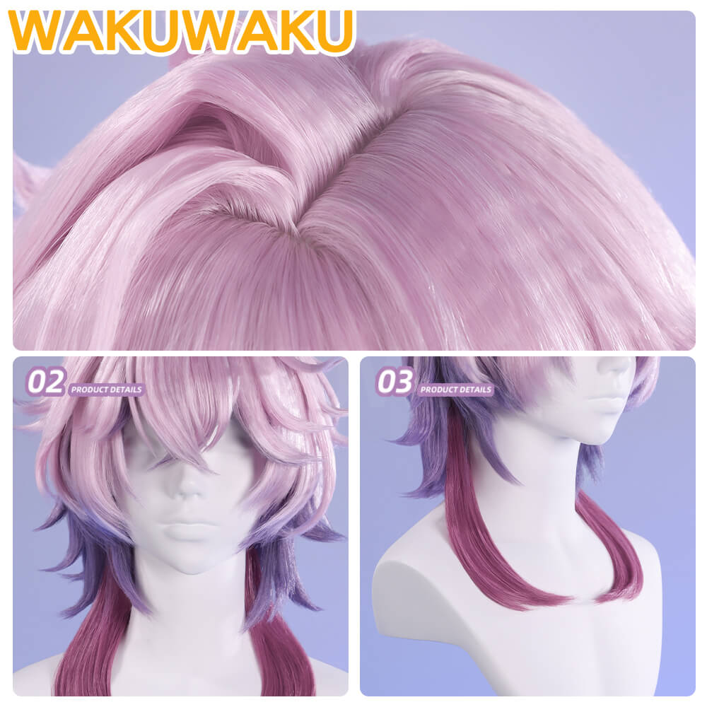 【In Stock】Durin Wig Game Genshin Impact WakuWaku 50cm Pink Purple Hair High Heat Wig Halloween Durin Dragon Cosplay
