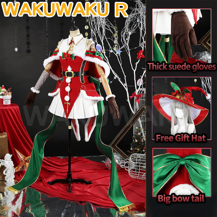 Emilia Cosplay Costume Anime RE: ZERO WakuWaku-R Women Christmas Sexy Red Dress