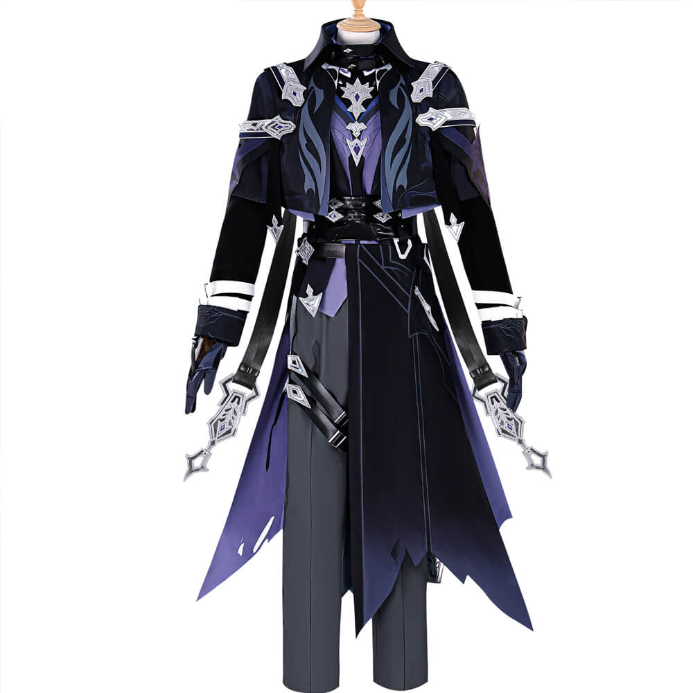 Flins Cosplay Costume Game Genshin Impact WakuWaku-N Men Costume Flins Cosplay Halloween Cosplay Plus Size Wig