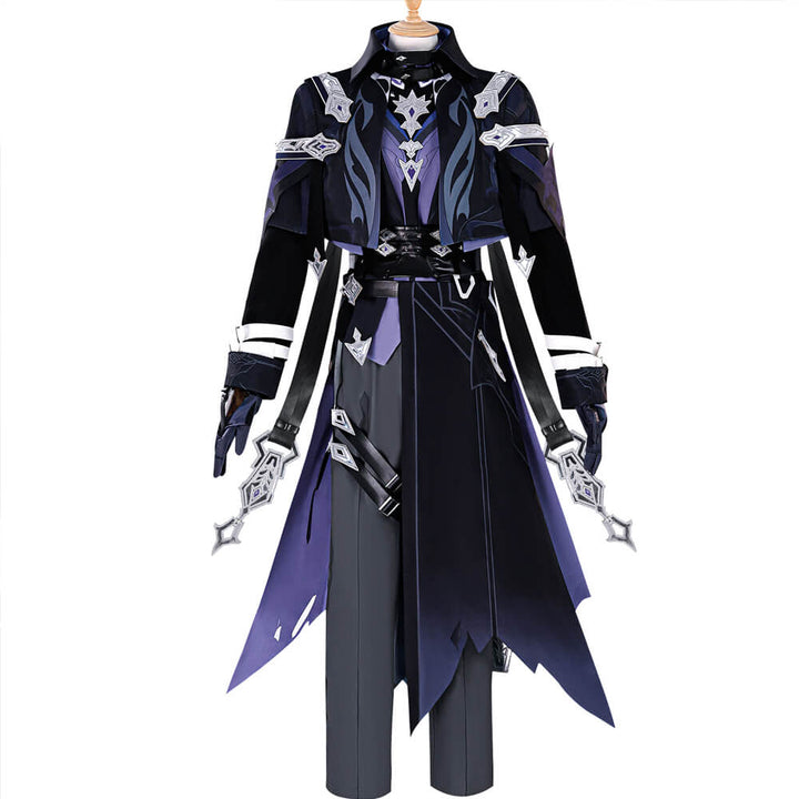 Flins Cosplay Costume Game Genshin Impact WakuWaku-N Men Costume Flins Cosplay Halloween Cosplay Plus Size Wig