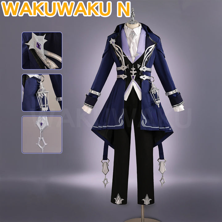 【S-2XL】Flins Fes Cosplay Costume Game Genshin Impact WakuWaku-N Men Suits Cosplay
