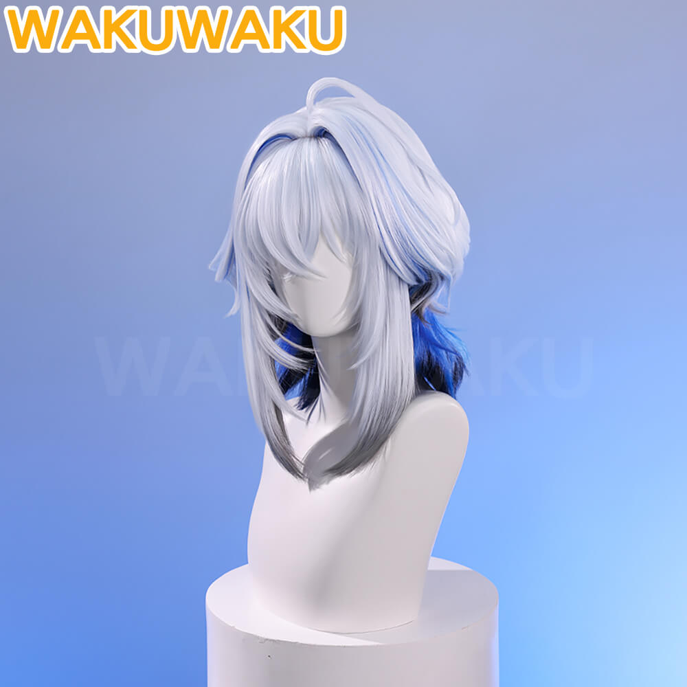 WakuWaku Game Wuthering Waves Galbrenr Wig Cosplay Women Blue 35cm Hair