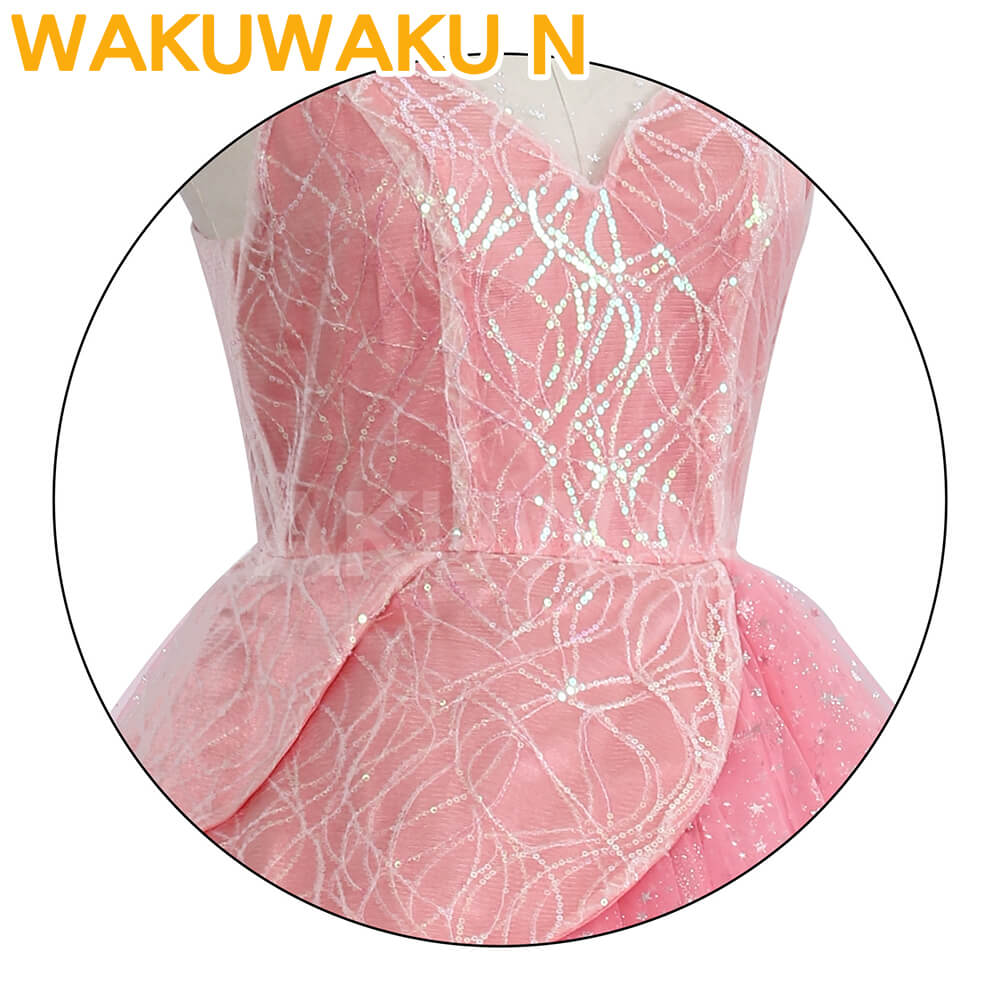 【In Stock】Glinda Cosplay Costume WakuWaku-N Wicked Pink Purple Colorful Dress Halloween