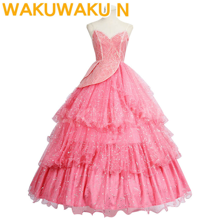 【In Stock】Glinda Cosplay Costume WakuWaku-N Wicked Pink Purple Colorful Dress Halloween