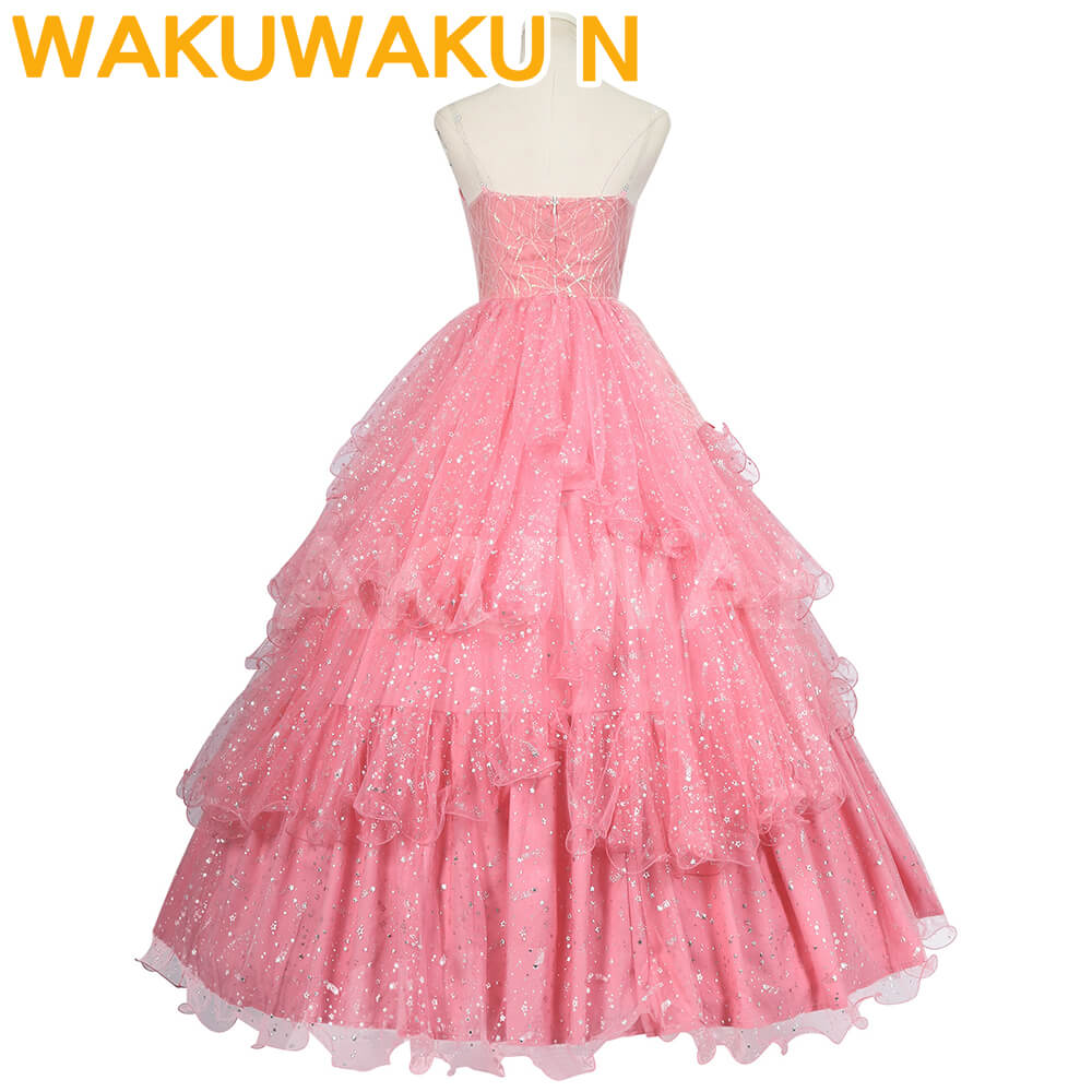 【In Stock】Glinda Cosplay Costume WakuWaku-N Wicked Pink Purple Colorful Dress Halloween