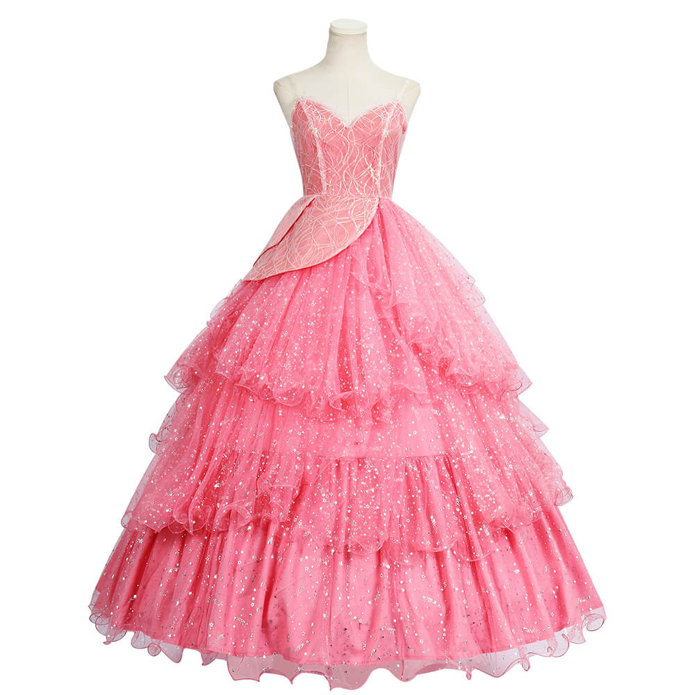 【In Stock】Glinda Cosplay Costume WakuWaku-N Wicked Pink Purple Colorful Dress Halloween