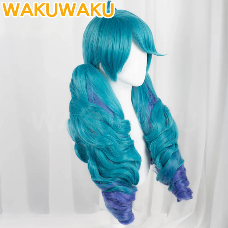 Game LOL Gwen Cosplay Wig Blue Hair