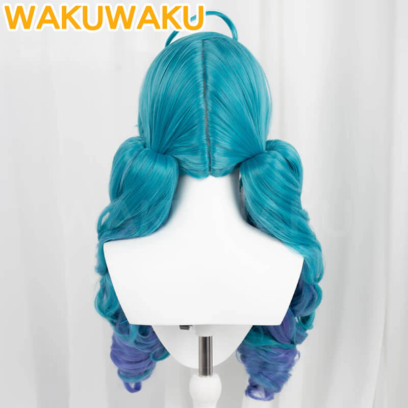 Game LOL Gwen Cosplay Wig Blue Hair
