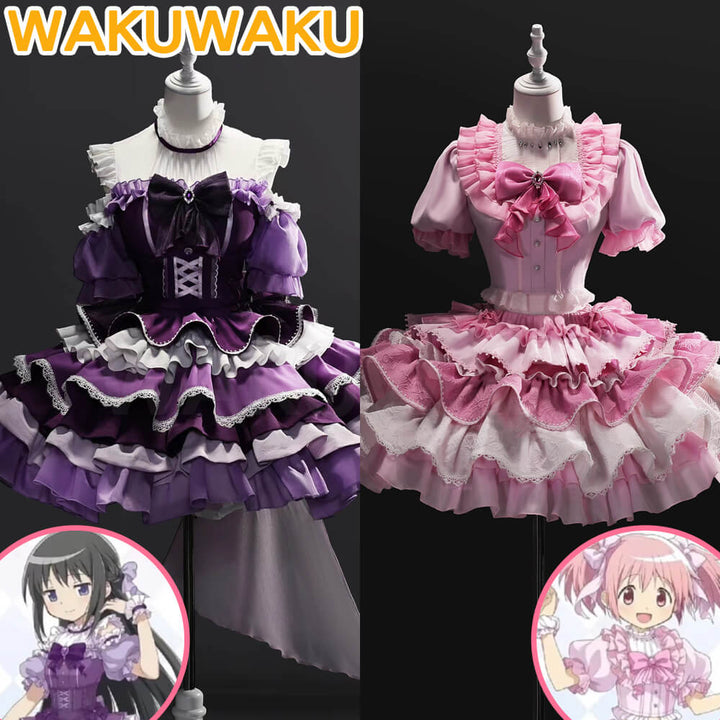Kaname Madoka Akemi Homura Cosplay Costume Anime Puella Magi Madoka Magica WakuWaku Christmas
