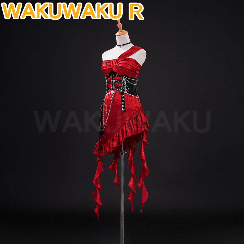Hunter MC Cosplay Costume Game Love and Deepspace WakuWaku-R Sexy Red Dress Sylus Midnight Heroine Cosplay