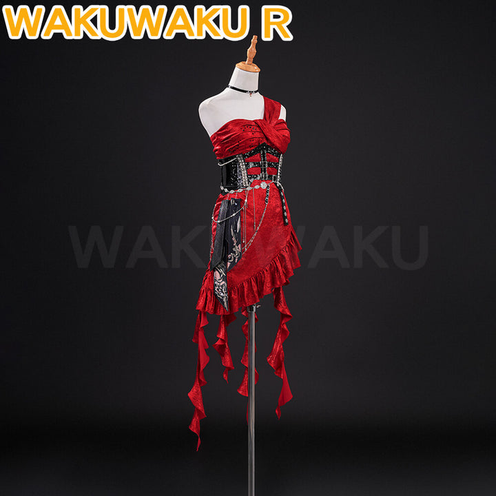 Hunter MC Cosplay Costume Game Love and Deepspace WakuWaku-R Sexy Red Dress Sylus Midnight Heroine Cosplay