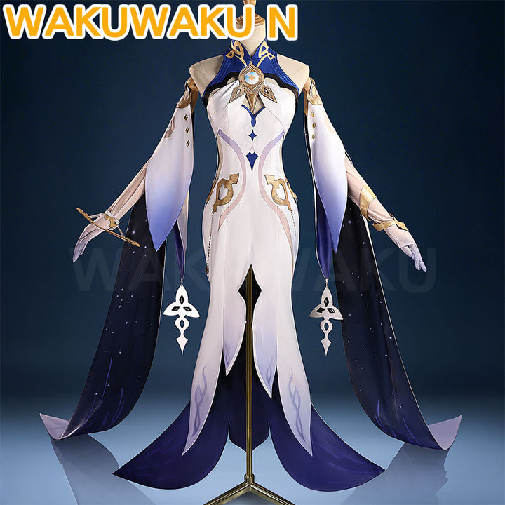 Istaroth Cosplay Game Genshin Impact WakuWaku-R Women Ruler of Time Costume Halloween Istaroth Cosplay Plus Size Wig