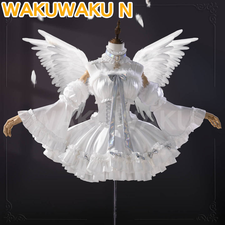 【S-2XL】KAngel Ame-chan Cosplay Costume Game WakuWaku-N Black Devil Ame-chan White KAngel Cosplay