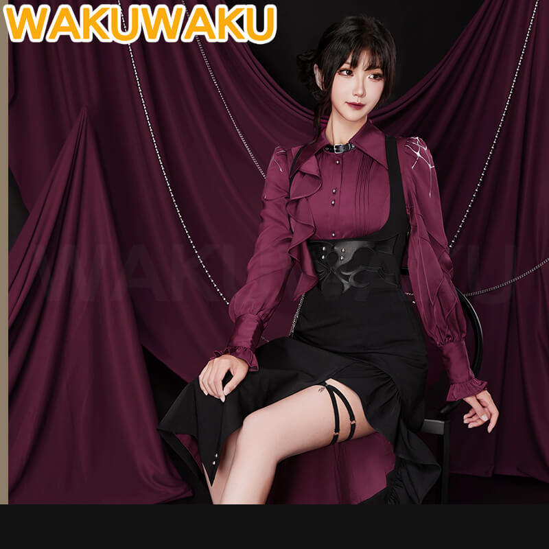 【Official】Kafka Cosplay Costume Game Genshin Impact WakuWaku Women Daily Doujin Long Skirt Causal Wear Kafka Cosplay Christmas