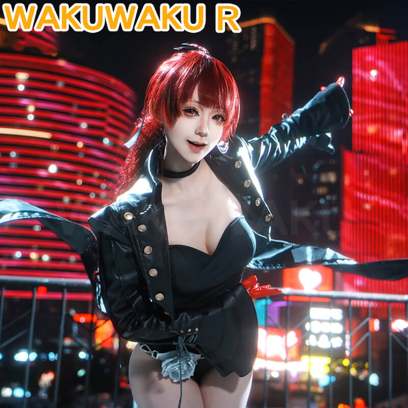 【XS-2XL】WakuWaku-R Kasumi Yoshizawa Cosplay Game Cosplay Sexy Gothic Black Dress