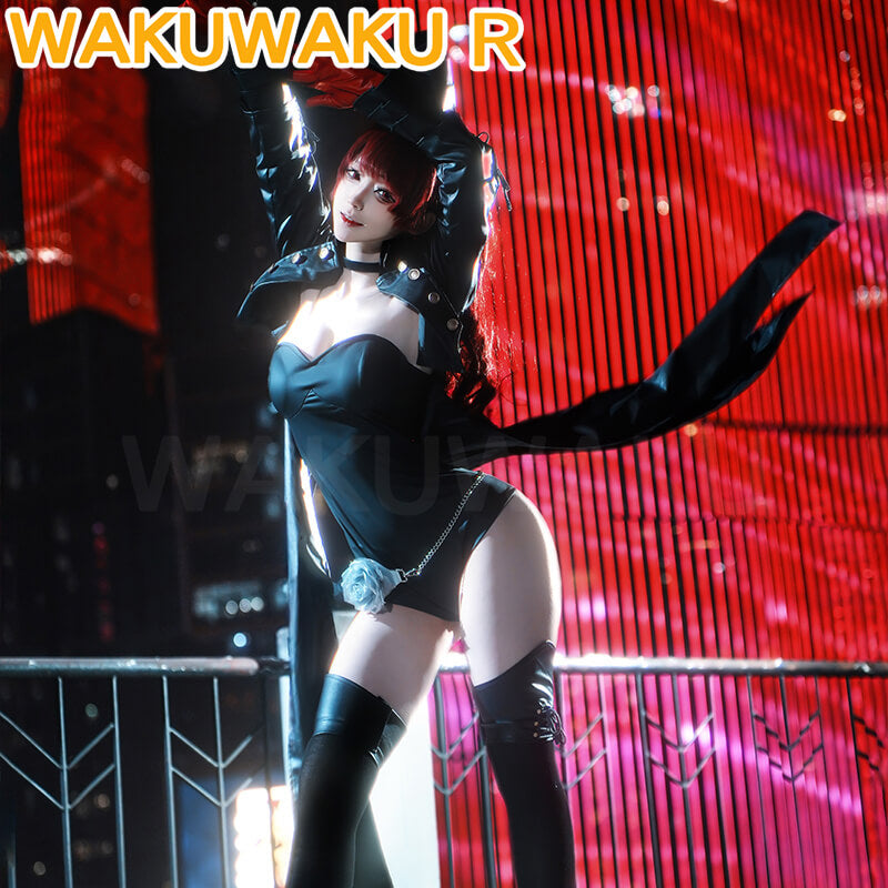 【XS-2XL】WakuWaku-R Kasumi Yoshizawa Cosplay Game Cosplay Sexy Gothic Black Dress