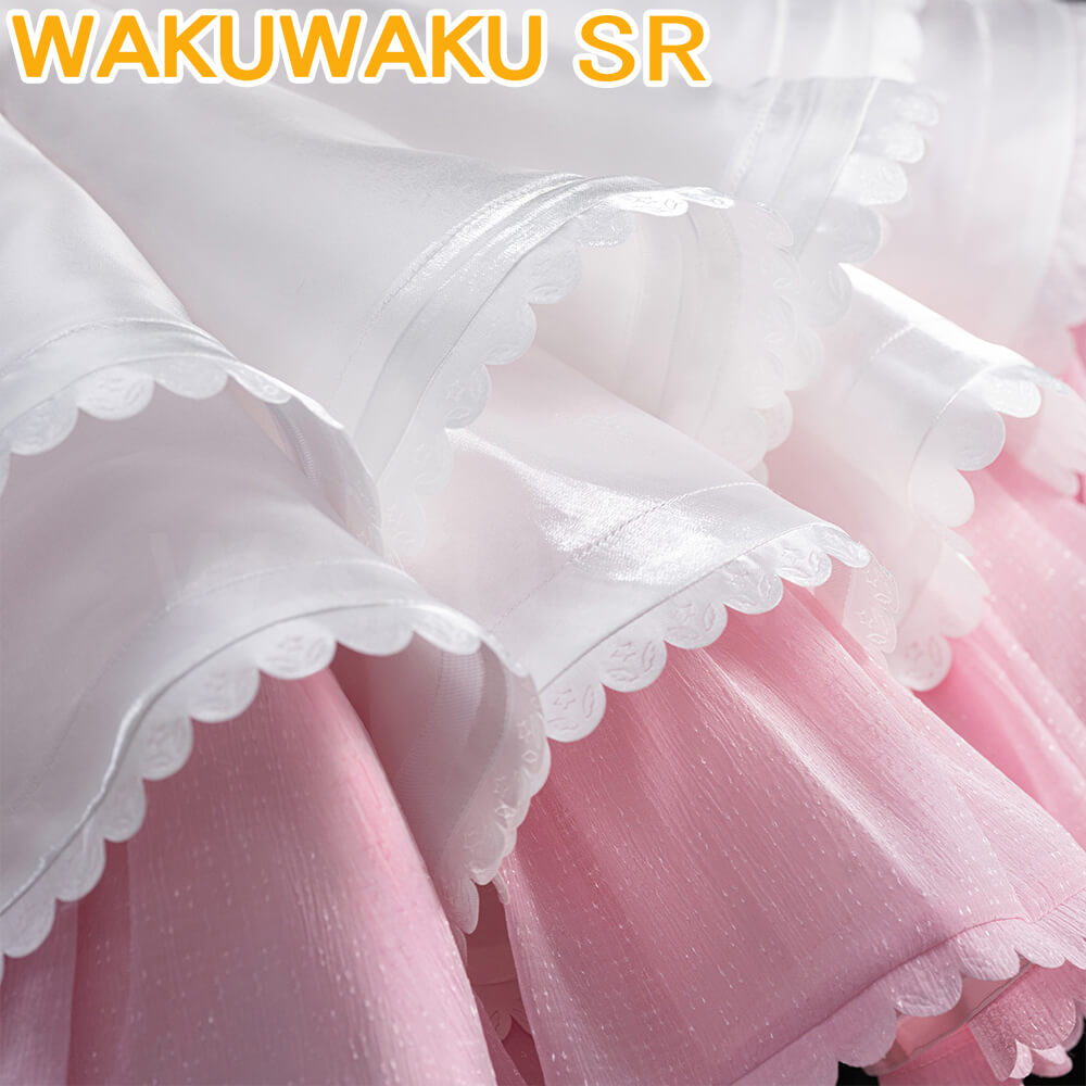 WakuWaku-SR Kinomoto Sakura Cosplay Anime Card Captor Sakura Pink Dress