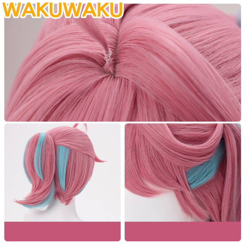 Mei Kamori Kiriko Wig Game OW Cosplay Women Pink Long Braided Hair Meiling Zhou Mei Cosplay High Heat Resistant Hair