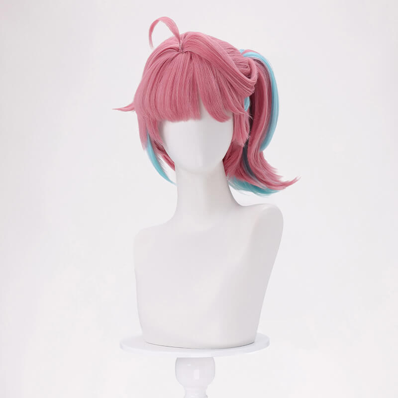Mei Kamori Kiriko Wig Game OW Cosplay Women Pink Long Braided Hair Meiling Zhou Mei Cosplay High Heat Resistant Hair