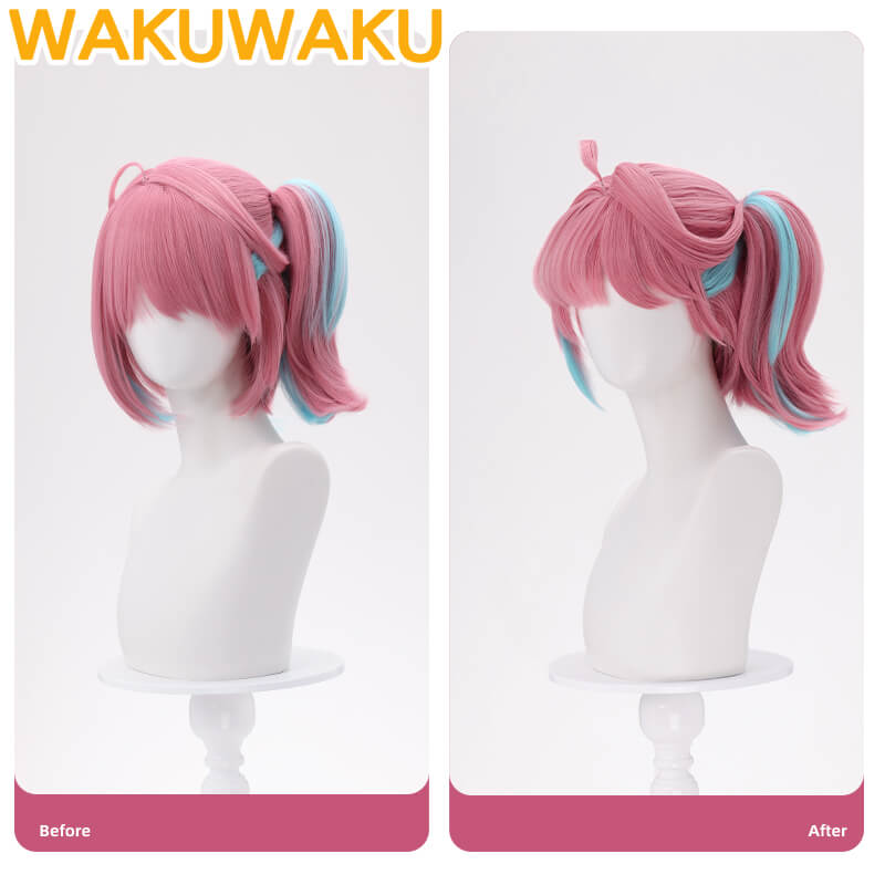Mei Kamori Kiriko Wig Game OW Cosplay Women Pink Long Braided Hair Meiling Zhou Mei Cosplay High Heat Resistant Hair