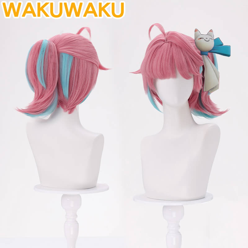 Mei Kamori Kiriko Wig Game OW Cosplay Women Pink Long Braided Hair Meiling Zhou Mei Cosplay High Heat Resistant Hair