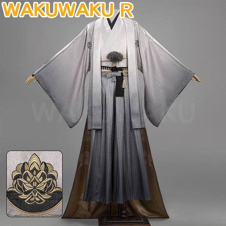 Kotoyuki Tsuneki Cosplay Costume Game WakuWaku-R Kimono Black Fox Mask Men Kotoyuki Christmas
