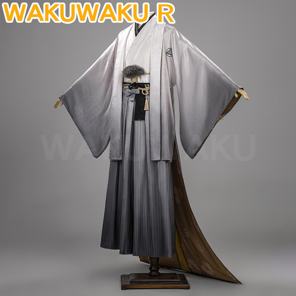 Kotoyuki Tsuneki Cosplay Costume Game WakuWaku-R Kimono Black Fox Mask Men Kotoyuki Christmas