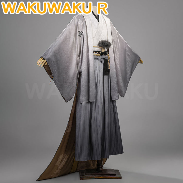 Kotoyuki Tsuneki Cosplay Costume Game WakuWaku-R Kimono Black Fox Mask Men Kotoyuki Christmas