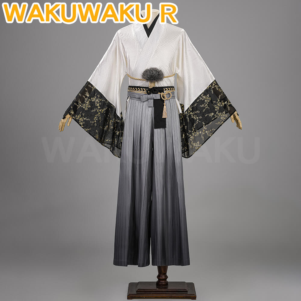 WakuWaku-R Kotoyuki Tsuneki Cosplay Game Kimono Black Fox Mask
